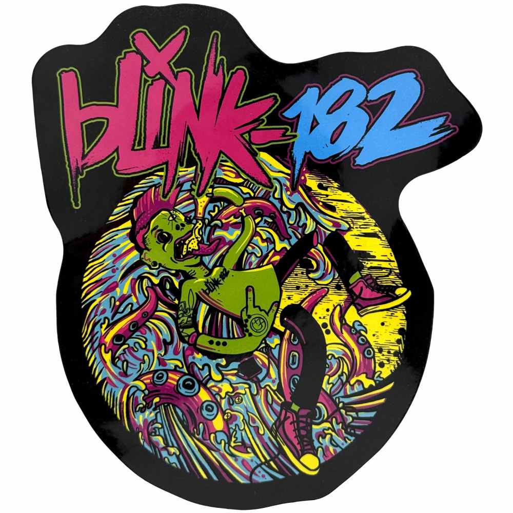 Blink182 - Overboard Event Sticker - Zwart/Multicolours